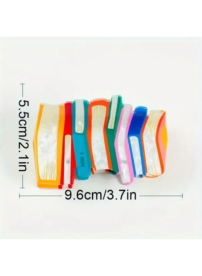 Color B Acrylic Book Shaped Hair Clip With Sequins Large Hollowed Out Design Fashion Accessory Gift - Image 4